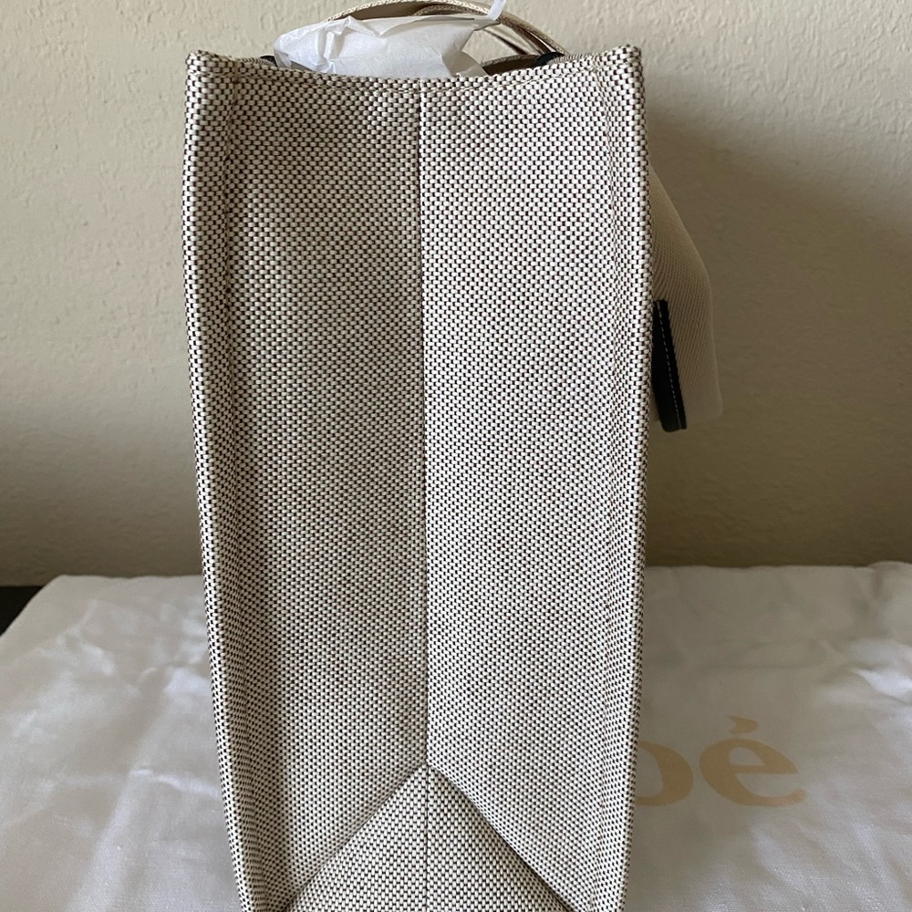 Woody medium leather-trimmed cotton-canvas tote - Picture 8 of 16